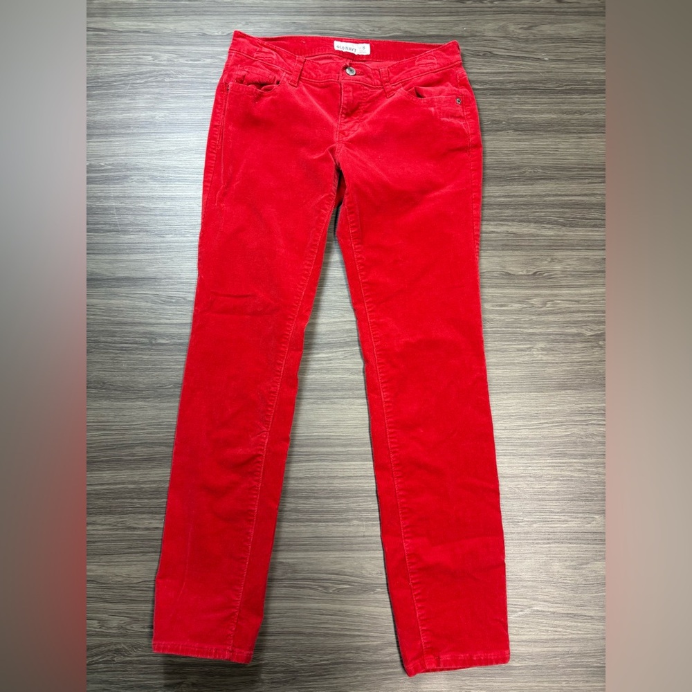 Old Navy Rockstar Corduroy Pants Saucy Red Size 8